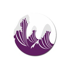 Waves Purple Wave Water Chevron Sea Beach Magnet 3  (round)