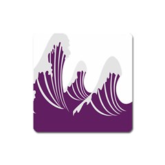 Waves Purple Wave Water Chevron Sea Beach Square Magnet by Mariart