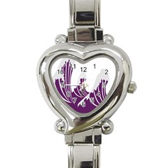 Waves Purple Wave Water Chevron Sea Beach Heart Italian Charm Watch by Mariart