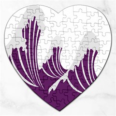 Waves Purple Wave Water Chevron Sea Beach Jigsaw Puzzle (heart) by Mariart