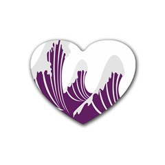 Waves Purple Wave Water Chevron Sea Beach Heart Coaster (4 Pack) 