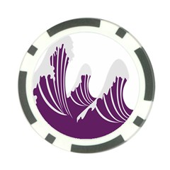 Waves Purple Wave Water Chevron Sea Beach Poker Chip Card Guard (10 Pack) by Mariart