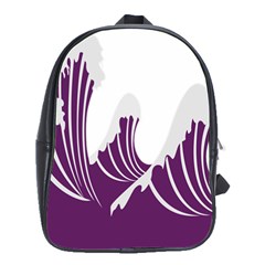 Waves Purple Wave Water Chevron Sea Beach School Bags(large)  by Mariart