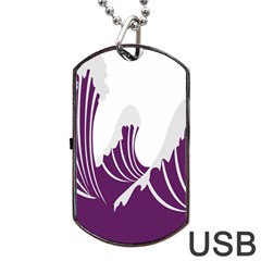 Waves Purple Wave Water Chevron Sea Beach Dog Tag Usb Flash (one Side)