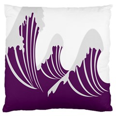 Waves Purple Wave Water Chevron Sea Beach Large Cushion Case (two Sides) by Mariart