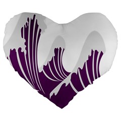 Waves Purple Wave Water Chevron Sea Beach Large 19  Premium Heart Shape Cushions by Mariart