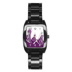 Waves Purple Wave Water Chevron Sea Beach Stainless Steel Barrel Watch by Mariart