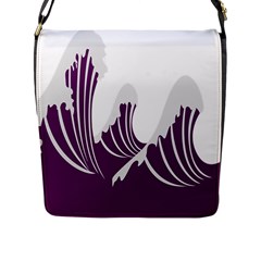 Waves Purple Wave Water Chevron Sea Beach Flap Messenger Bag (l)  by Mariart