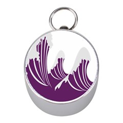 Waves Purple Wave Water Chevron Sea Beach Mini Silver Compasses