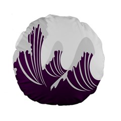 Waves Purple Wave Water Chevron Sea Beach Standard 15  Premium Flano Round Cushions by Mariart