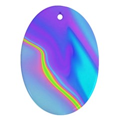 Aurora Color Rainbow Space Blue Sky Purple Yellow Ornament (oval) by Mariart