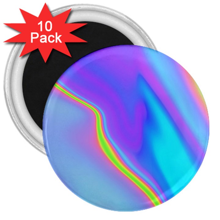 Aurora Color Rainbow Space Blue Sky Purple Yellow 3  Magnets (10 pack) 