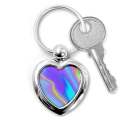 Aurora Color Rainbow Space Blue Sky Purple Yellow Key Chains (heart)  by Mariart