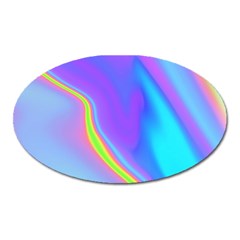 Aurora Color Rainbow Space Blue Sky Purple Yellow Oval Magnet