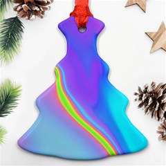 Aurora Color Rainbow Space Blue Sky Purple Yellow Christmas Tree Ornament (two Sides) by Mariart