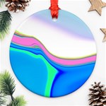 Aurora Color Rainbow Space Blue Sky Purple Yellow Green Ornament (Round) Front