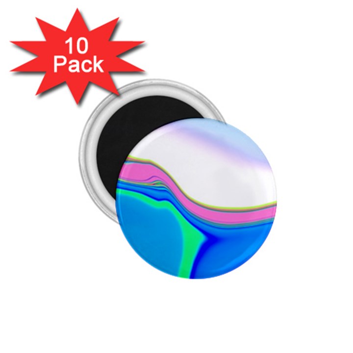 Aurora Color Rainbow Space Blue Sky Purple Yellow Green 1.75  Magnets (10 pack) 