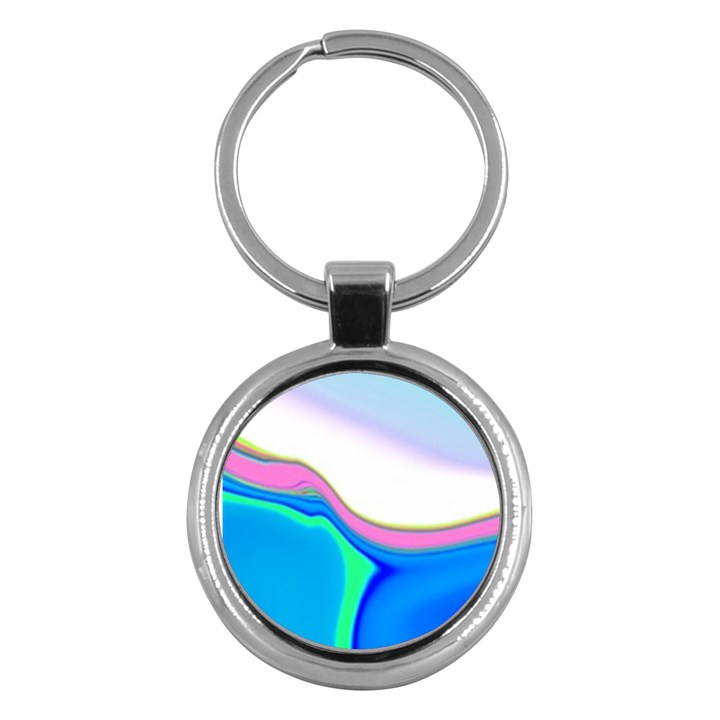 Aurora Color Rainbow Space Blue Sky Purple Yellow Green Key Chains (Round) 