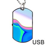 Aurora Color Rainbow Space Blue Sky Purple Yellow Green Dog Tag USB Flash (Two Sides) Front