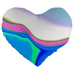 Aurora Color Rainbow Space Blue Sky Purple Yellow Green Large 19  Premium Heart Shape Cushions Front