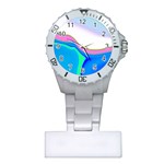 Aurora Color Rainbow Space Blue Sky Purple Yellow Green Plastic Nurses Watch Front