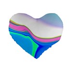 Aurora Color Rainbow Space Blue Sky Purple Yellow Green Standard 16  Premium Flano Heart Shape Cushions Front