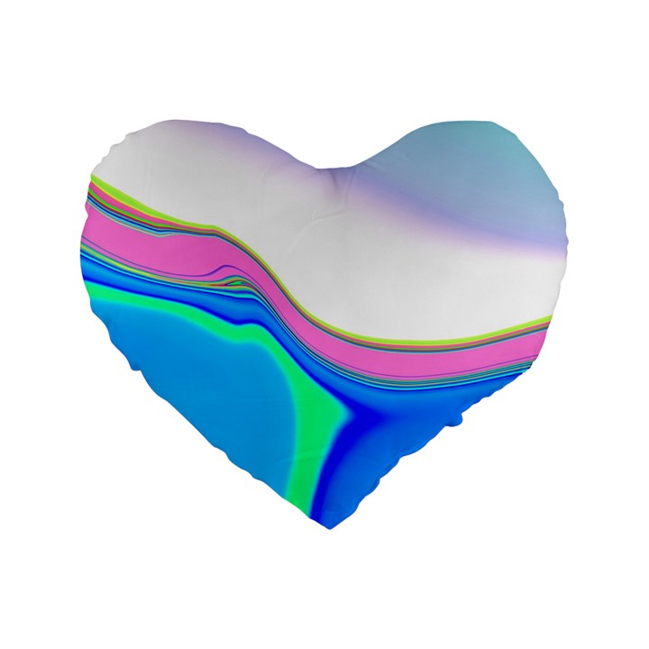 Aurora Color Rainbow Space Blue Sky Purple Yellow Green Standard 16  Premium Flano Heart Shape Cushions