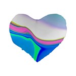 Aurora Color Rainbow Space Blue Sky Purple Yellow Green Standard 16  Premium Flano Heart Shape Cushions Back