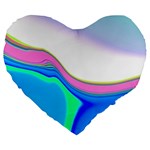 Aurora Color Rainbow Space Blue Sky Purple Yellow Green Large 19  Premium Flano Heart Shape Cushions Front