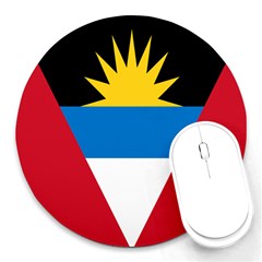 Banner Flag Sun Line Chevron Red White Black Blue Round Mousepads