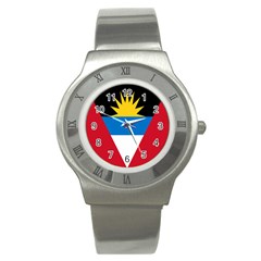 Banner Flag Sun Line Chevron Red White Black Blue Stainless Steel Watch by Mariart