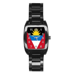 Banner Flag Sun Line Chevron Red White Black Blue Stainless Steel Barrel Watch by Mariart