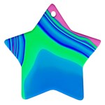 Aurora Color Rainbow Space Blue Sky Ornament (Star) Front