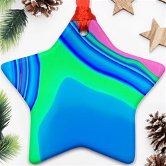 Aurora Color Rainbow Space Blue Sky Star Ornament (two Sides) by Mariart