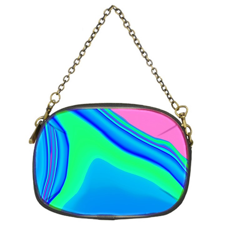 Aurora Color Rainbow Space Blue Sky Chain Purses (One Side) 