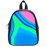 Aurora Color Rainbow Space Blue Sky School Bags (Small)  Front