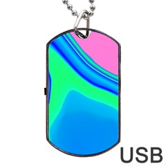 Aurora Color Rainbow Space Blue Sky Dog Tag Usb Flash (one Side) by Mariart