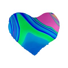 Aurora Color Rainbow Space Blue Sky Standard 16  Premium Heart Shape Cushions by Mariart