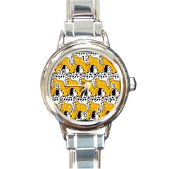 Animals Cat Dog Dalmation Round Italian Charm Watch