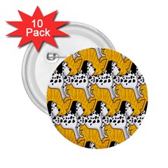 Animals Cat Dog Dalmation 2 25  Buttons (10 Pack) 