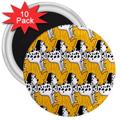 Animals Cat Dog Dalmation 3  Magnets (10 Pack)  by Mariart