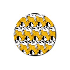 Animals Cat Dog Dalmation Magnet 3  (round) by Mariart