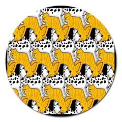 Animals Cat Dog Dalmation Magnet 5  (round)