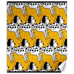 Animals Cat Dog Dalmation Canvas 8  X 10  by Mariart