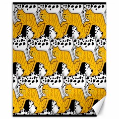 Animals Cat Dog Dalmation Canvas 16  X 20   by Mariart