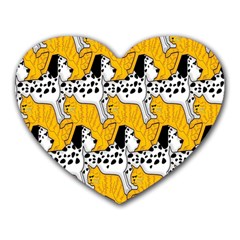 Animals Cat Dog Dalmation Heart Mousepads by Mariart