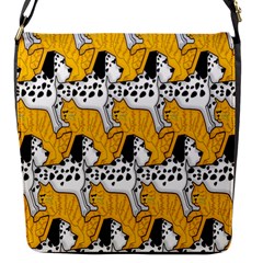 Animals Cat Dog Dalmation Flap Messenger Bag (s) by Mariart