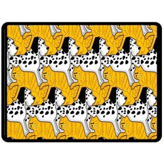 Animals Cat Dog Dalmation Double Sided Fleece Blanket (large) 