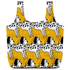 Animals Cat Dog Dalmation Full Print Recycle Bags (l) 