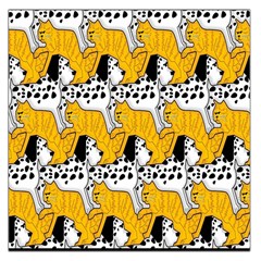 Animals Cat Dog Dalmation Large Satin Scarf (square) by Mariart